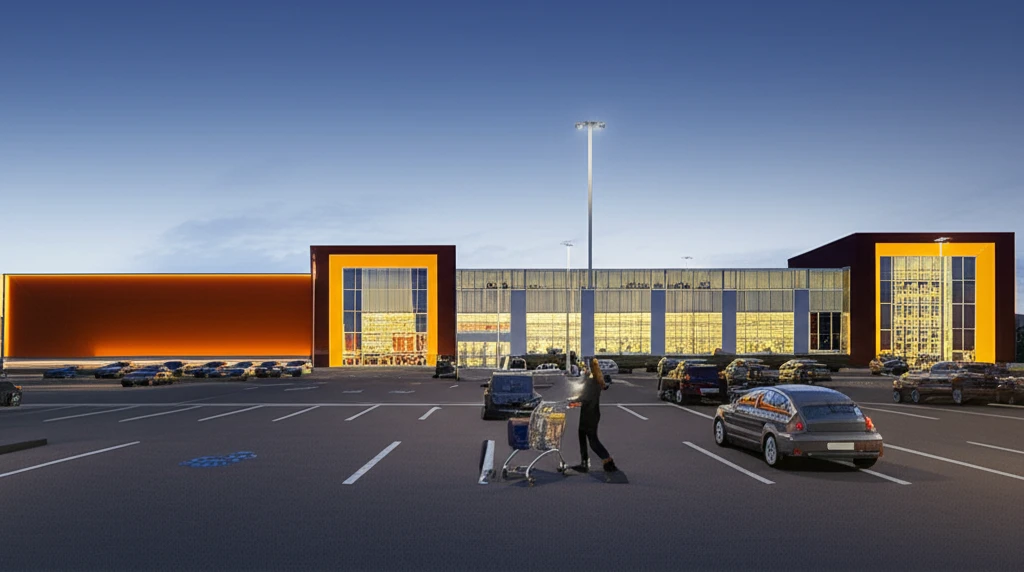 이마트 구미점 매장 내부 및 주차장 전경