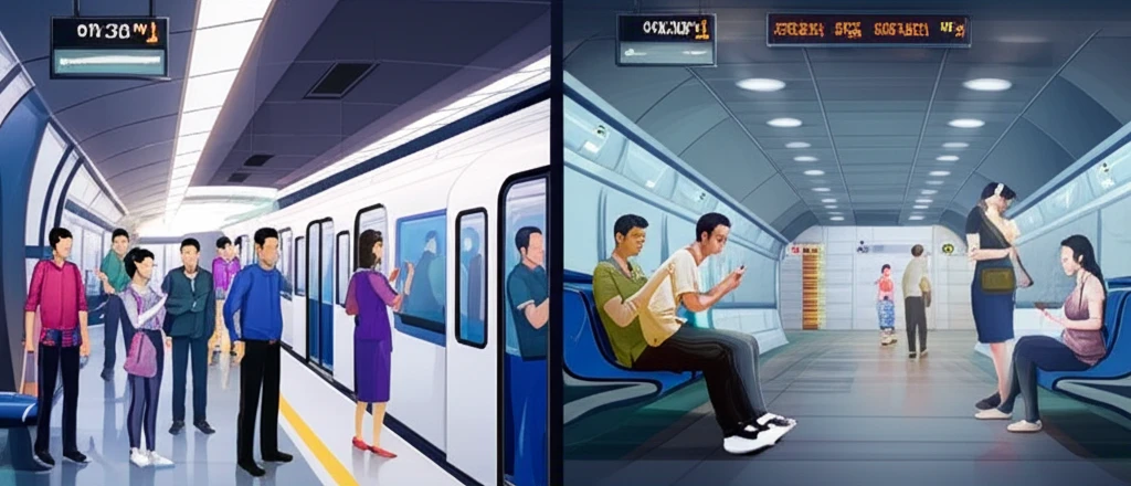 수지구청역 승강장 열차 대기 모습