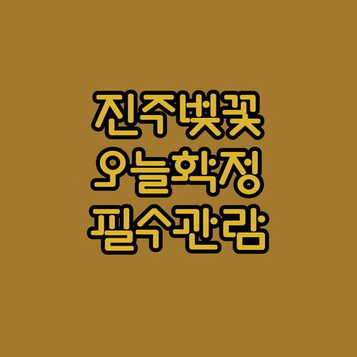 진양호 진주성 벚꽃 개화 일정 및 야간 관람 정보