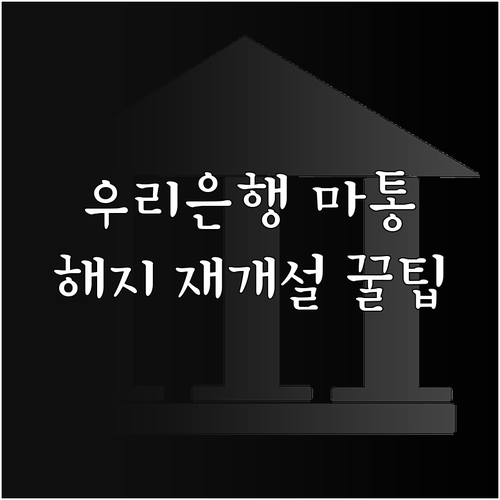 직장인 우리은행 마이너스통장 비대면 해지 및 재개설 유의사항