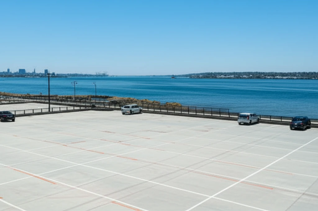 인천 내항 8부두 주차장 전경