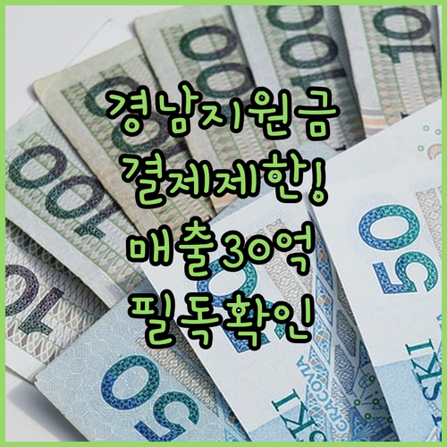 경남 생활지원금 연 매출 30억 초과 사업장 결제 제한 안내