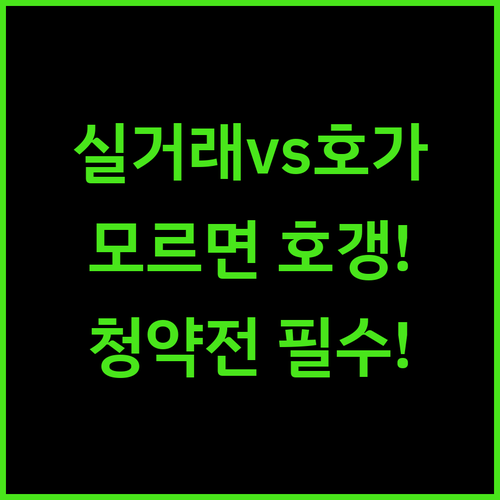 아파트 실거래가와 호가 차이점 | 청약 전 필수 확인 사항