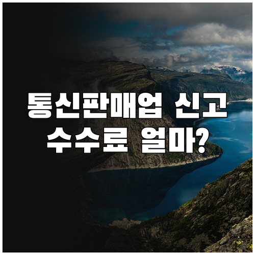 통신판매업 신고 수수료와 처리기간, 온라인 신청방법