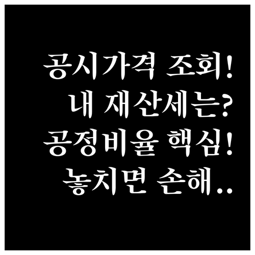 부동산 공시가격 조회 방법과 재산세 공정시장가액비율