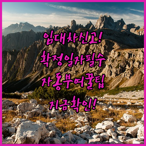 주택 임대차 신고 방법과 확정일자 자동 부여 신청 절차