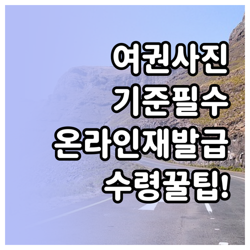 여권 온라인 재발급 사진 기준과 수령 방법