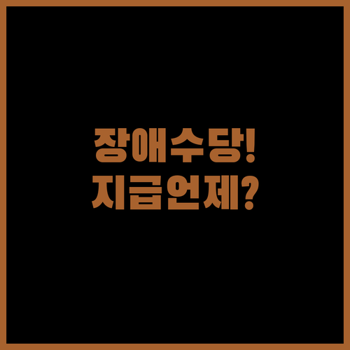 장애수당 신청 후 지급까지 걸리는 기간