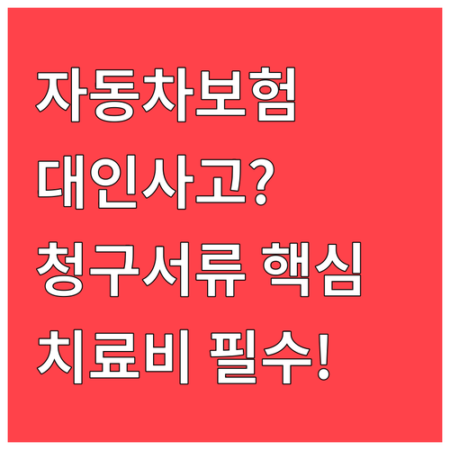 자동차보험 대인사고 보험금 청구 서류와 치료비 자료