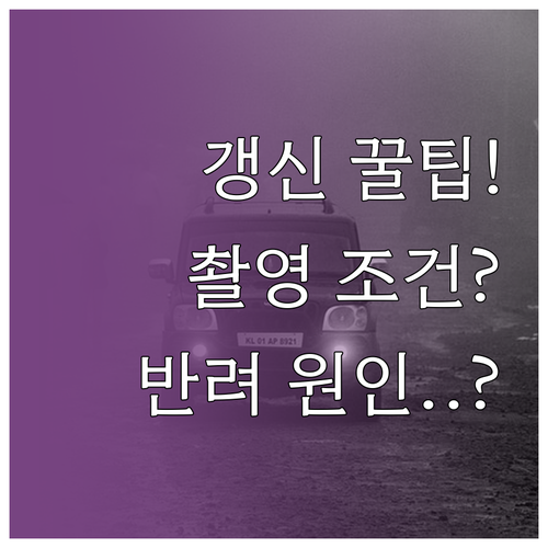 운전면허 갱신 사진 촬영 조건과 점검 항목